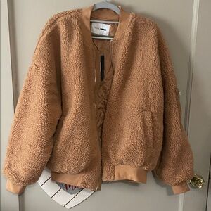 Fashion Nova Cozy Camel Teddy Jacket